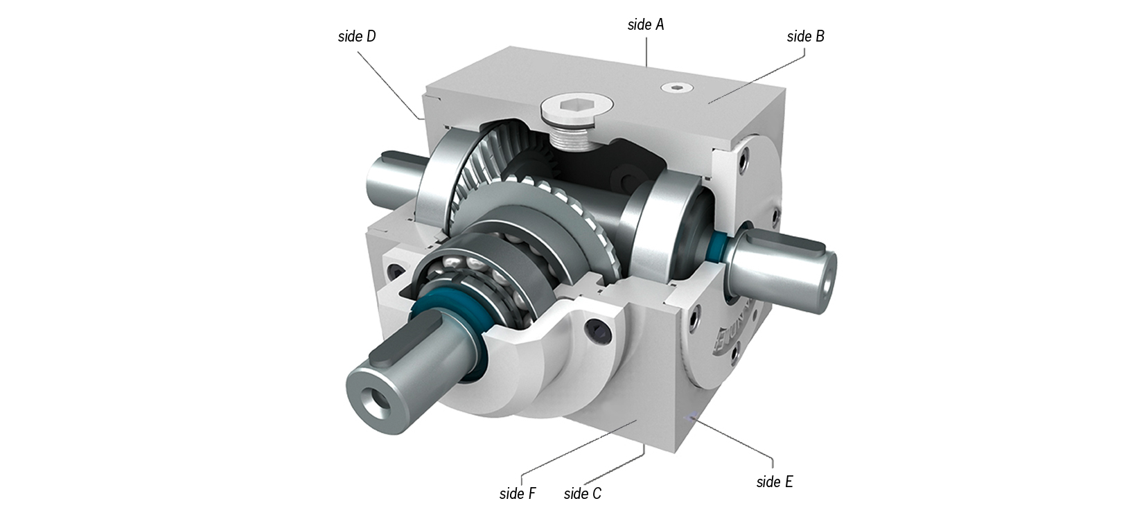 Spiral bevel gearbox with servo flange - Tandler FS2 - ATB Automation