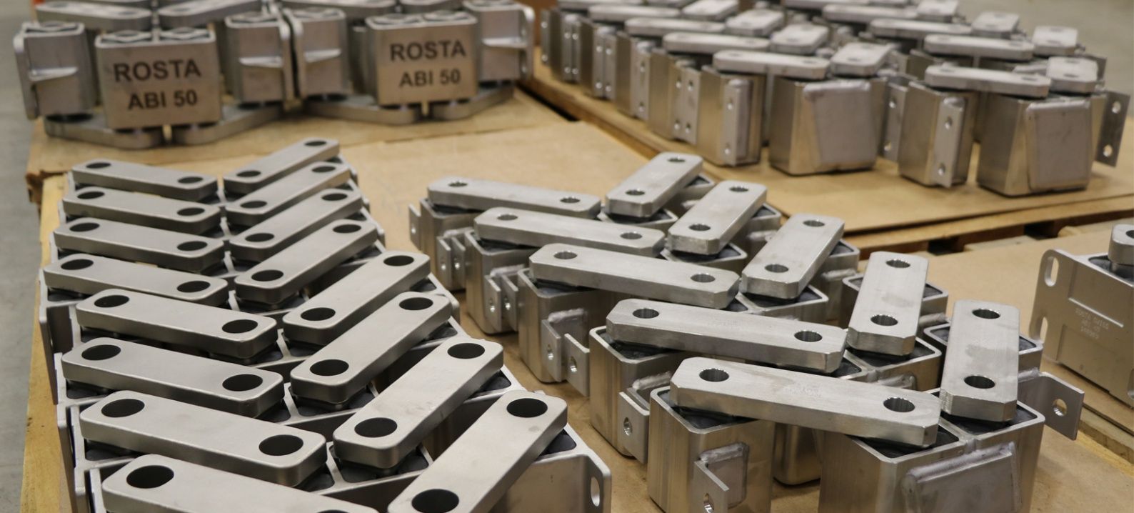 Large stock ROSTA stainless steel tensioner mountings - ATB Automation