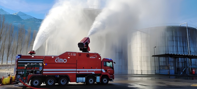 camion de pompiers à turbine d'extinction avec NEFF vérins à vis 1
